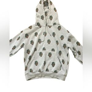 Cross Colours Tupac Shakur Graphic Hoodie L Gray Streetwear Oversized